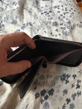 Cartera Billetera Negra Cremallera