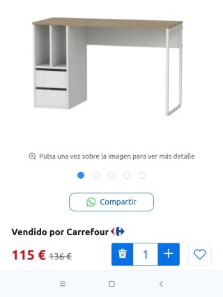 Mesa escritorio con cajones y estantes