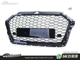PARRILLA DELANTERA LOOK RS3 PARA AUDI A3 8V NEGRO BRILLO 2017--