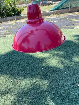 Lámpara colgante metálica rosa