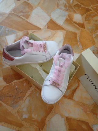 Scarpe bambina Twinset bianche rosa
