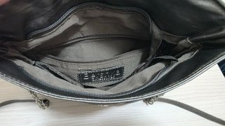 Borsa a tracolla grigia trapuntata