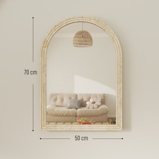 Specchio da Parete ad Arco con Bordo Scanalato e G