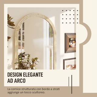 Specchio da Parete ad Arco con Bordo Scanalato e G