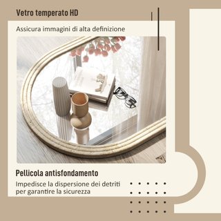 Specchio da Parete ad Arco con Bordo Scanalato e G