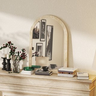 Specchio da Parete ad Arco con Bordo Scanalato e G