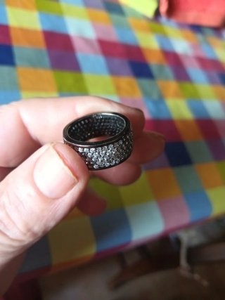 Anillo Plata y Circonitas Talla Grande