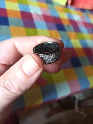 Anillo Plata y Circonitas Talla Grande