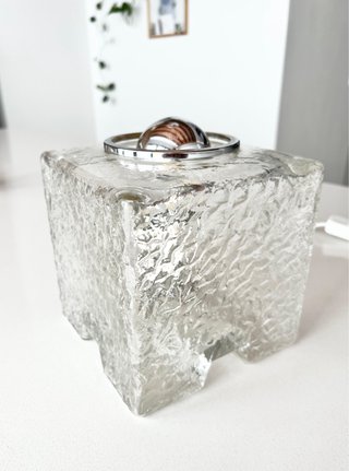 Lámpara Cubo Cristal Murano Toni Zuccheri vintage