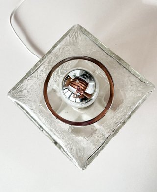 Lámpara Cubo Cristal Murano Toni Zuccheri vintage