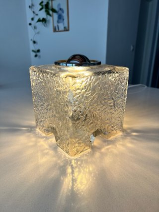 Lámpara Cubo Cristal Murano Toni Zuccheri vintage