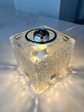 Lámpara Cubo Cristal Murano Toni Zuccheri vintage