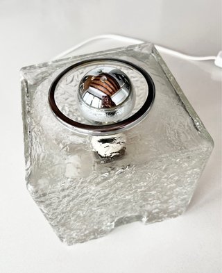 Lámpara Cubo Cristal Murano Toni Zuccheri vintage