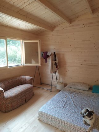 Casa de madera de 50 metros cuadrados.