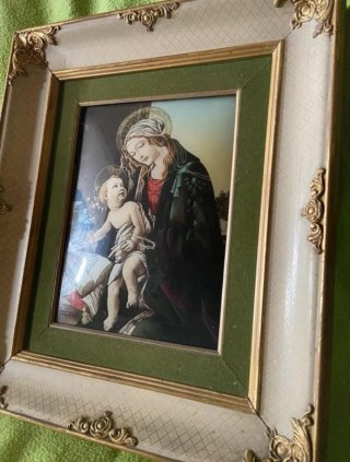 Icona religiosa Rara con Madonna con Bambino