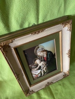 Icona religiosa Rara con Madonna con Bambino
