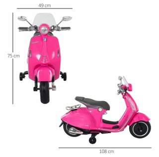 Moto Vespa Eléctrica Infantil 6V Rosa