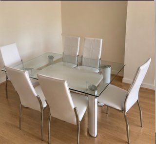 Mesa Comedor Cristal + 6 Sillas