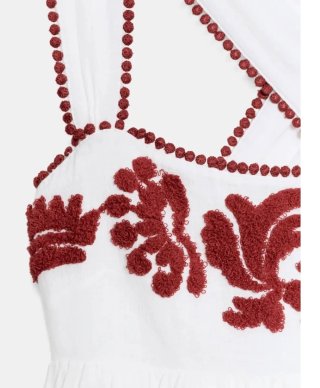 vestido midi con textura bordada