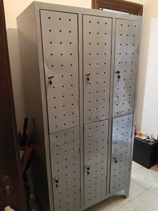 Conjunto de 6 taquillas metálicas gris