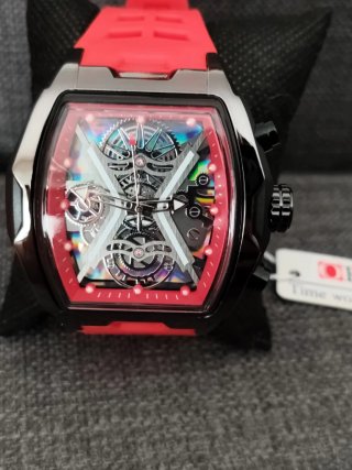 Reloj de Hombre Negro y Rojo