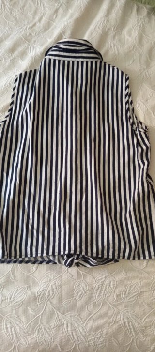 Blusa Rayas Azul/Blanco Talla XL