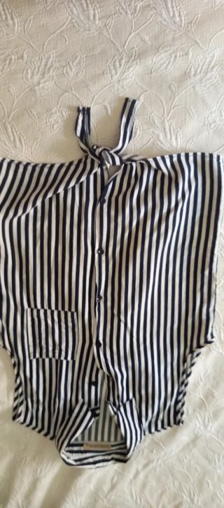 Blusa Rayas Azul/Blanco Talla XL