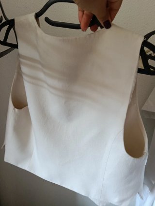Chaleco Zara Blanco Talla XM