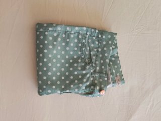 Pantalón mujer/ niña lunares verde/blanco