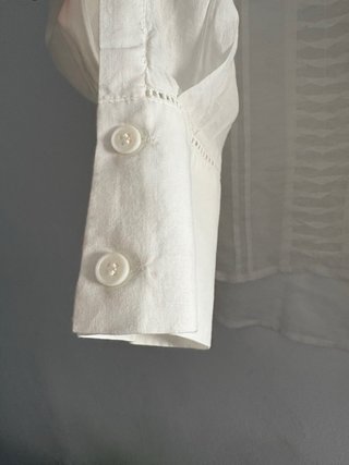 Camisa boho chic semi trasparente Zara XS blanco
