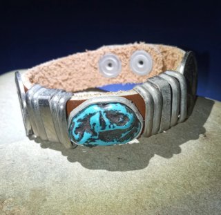 Bracciale Navajo Cuoio e Turchese