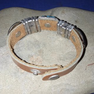Bracciale Navajo Cuoio e Turchese