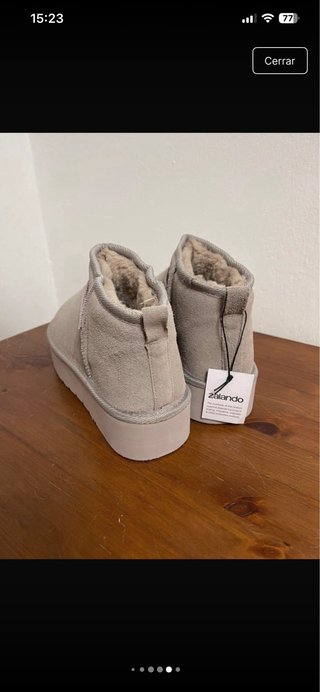 Botas de piel grises talla 41