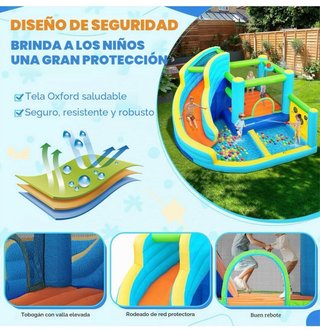 Castillo hinchable con tobogán y accesorios