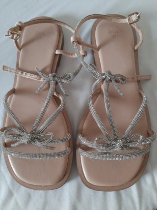 Sandalias Zara Niña Talla 37 Brillantes