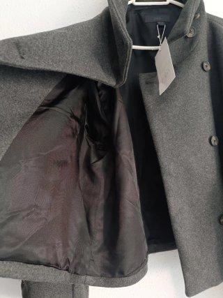 Abrigo paño cuello subido Zara Talla XL