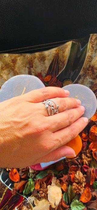 Anillo Flores Entrelazadas Acero inoxidable
