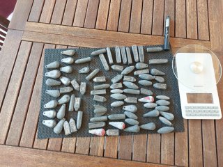 Lote plomos pesca 60-100g (aprox. 80 uds)
