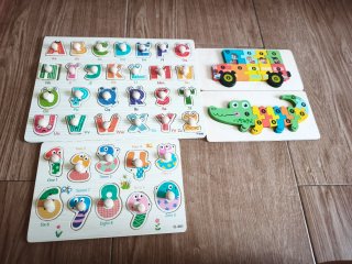 Puzzles educativos madera ABC y números
