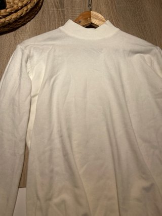 Jersey blanco cuello alto mujer