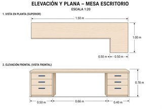 Cama, escritorio y armarios de dormitorio