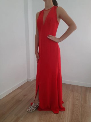 Vestido rojo coral T36-38 para evento