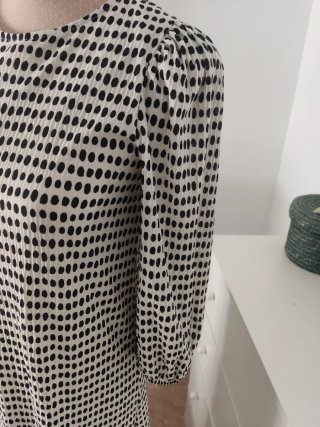 Vestido Zara lunares blanco y negro T.S