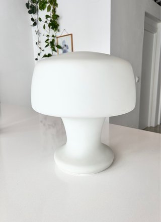 Lámpara seta italiana Mid-Century Blanca
