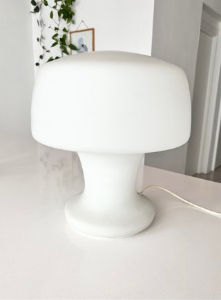Lámpara seta italiana Mid-Century Blanca