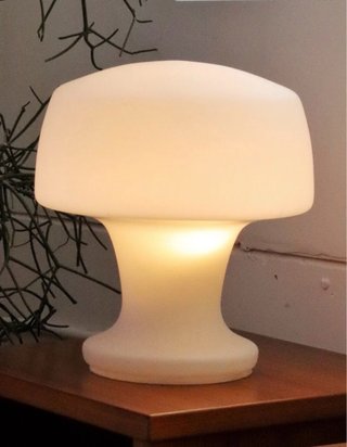 Lámpara seta italiana Mid-Century Blanca