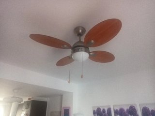 Ventilador de techo madera y metal