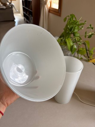 Lámpara de mesa cristal blanco