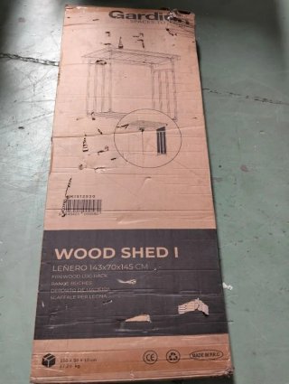 Leñero exterior Wood Shed I con cubierta