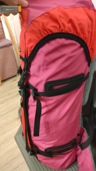 Mochila de acampada Alpina naranja y rosa GRANDE